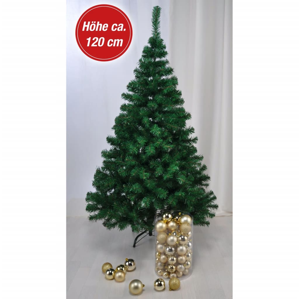 HI Brad de Crăciun cu suport din metal, verde, 120 cm