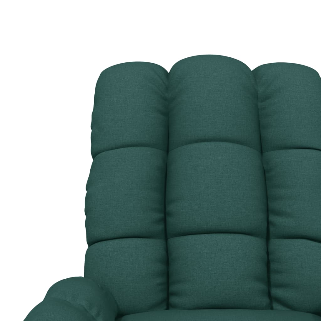 vidaXL Fotoliu de masaj electric, verde închis, material textil