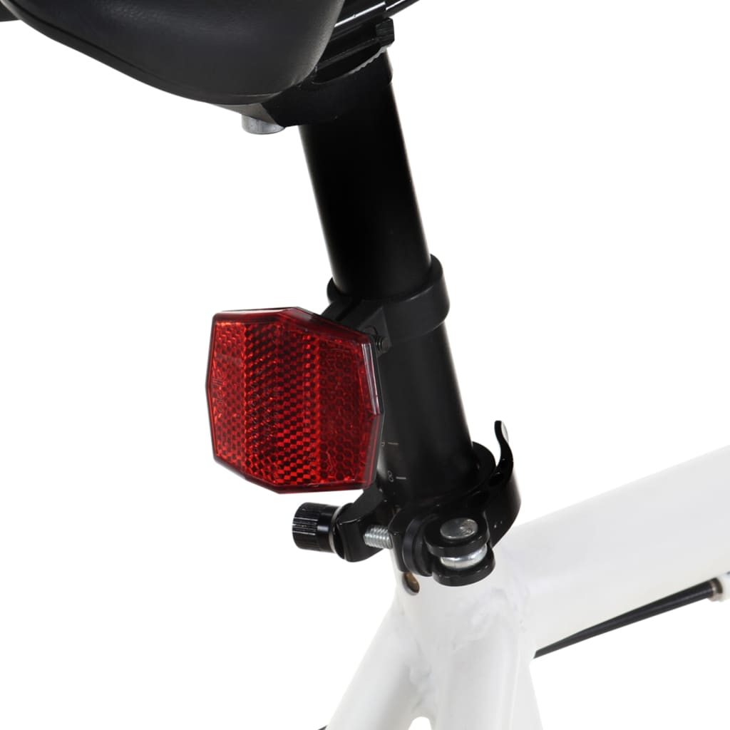 vidaXL Bicicletă cu angrenaj fix, alb și negru, 700c, 51 cm