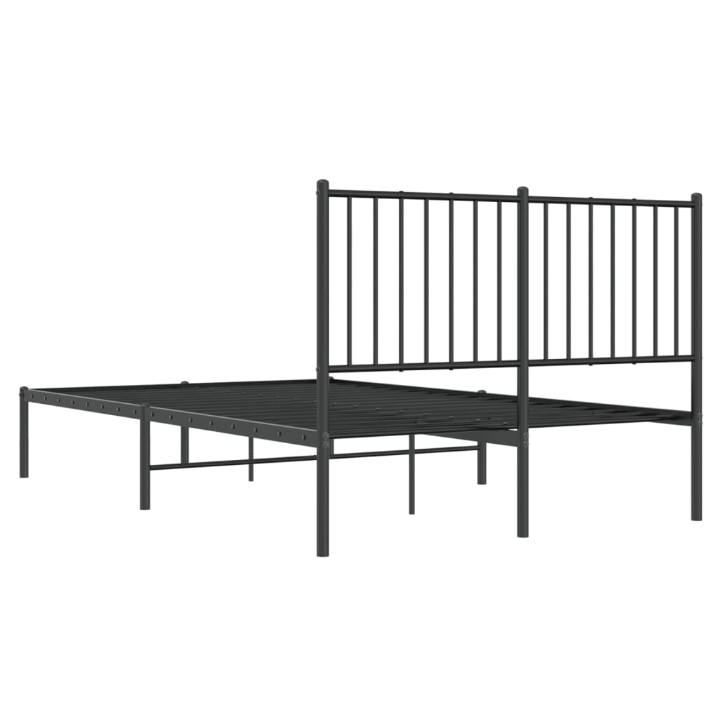vidaXL Cadru de pat metalic cu tăblie, negru, 120x200 cm