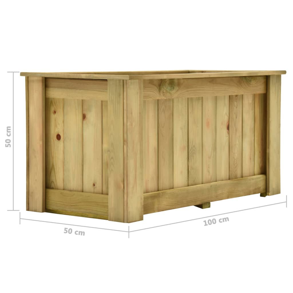 vidaXL Jardinieră înaltă, 100 x 50 x 50 cm, lemn de pin tratat