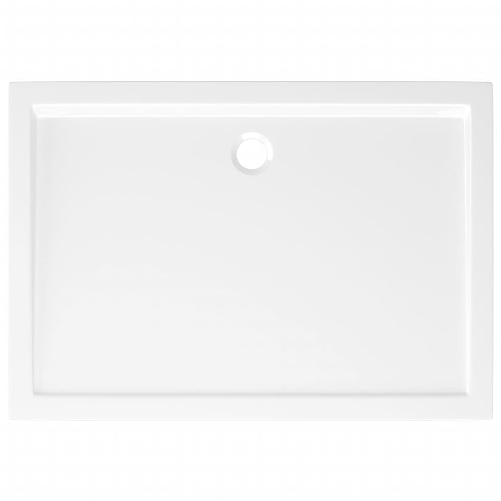 vidaXL Cădiță de duș dreptunghiulară din ABS, alb, 80x110 cm