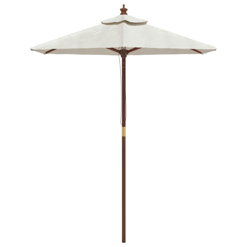 vidaXL Umbrelă de soare de grădină stâlp din lemn nisipiu 196x231 cm