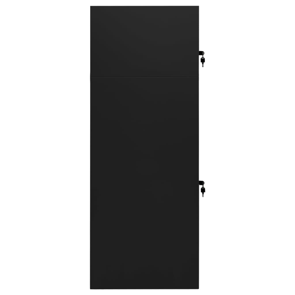 vidaXL Dulap pentru șa, negru, 53x53x140 cm, oțel
