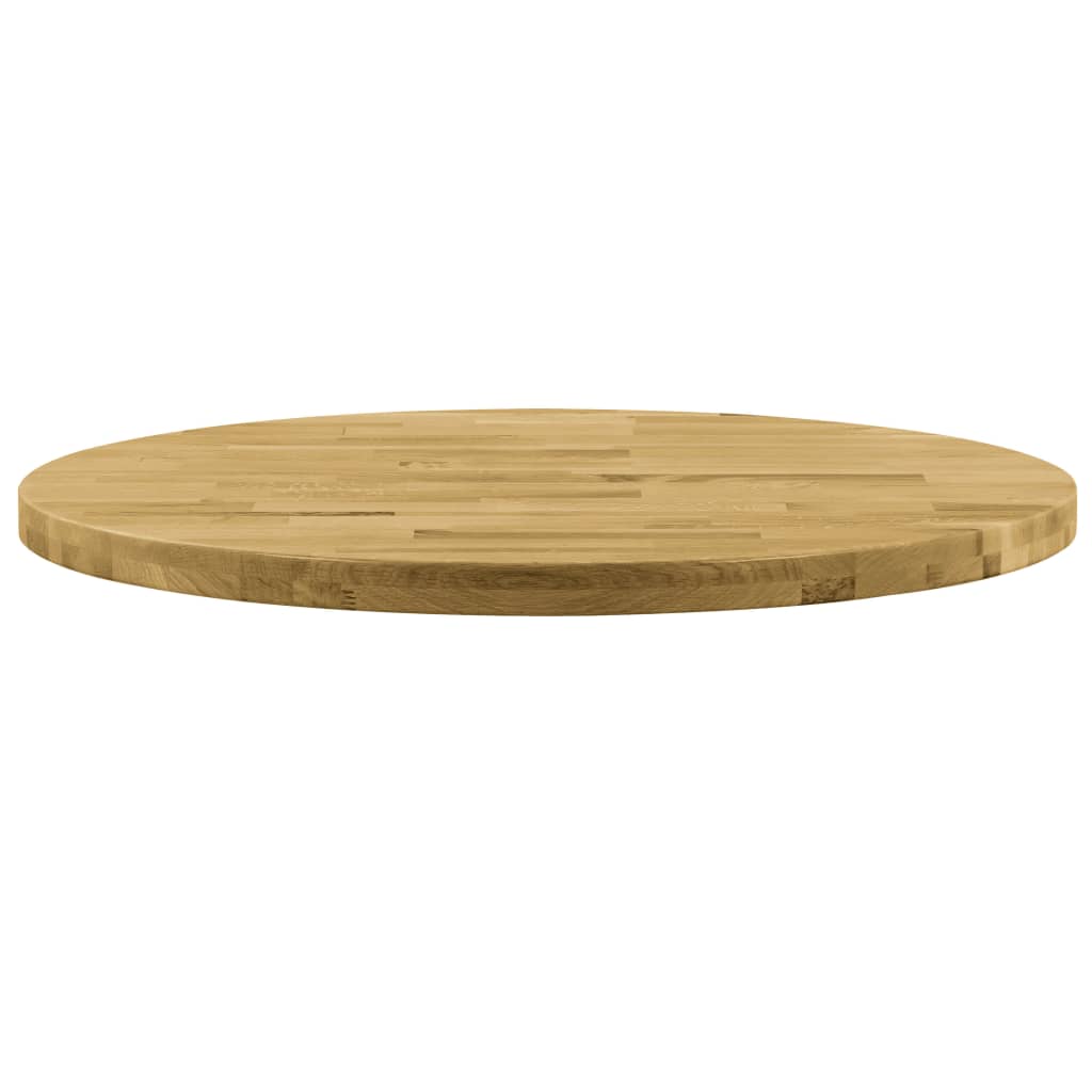 vidaXL Blat de masă, lemn masiv de stejar, rotund, 44 mm, 600 mm