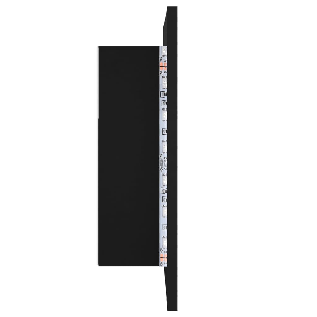 vidaXL Dulap de baie cu oglindă & LED, negru, 40x12x45 cm, acril