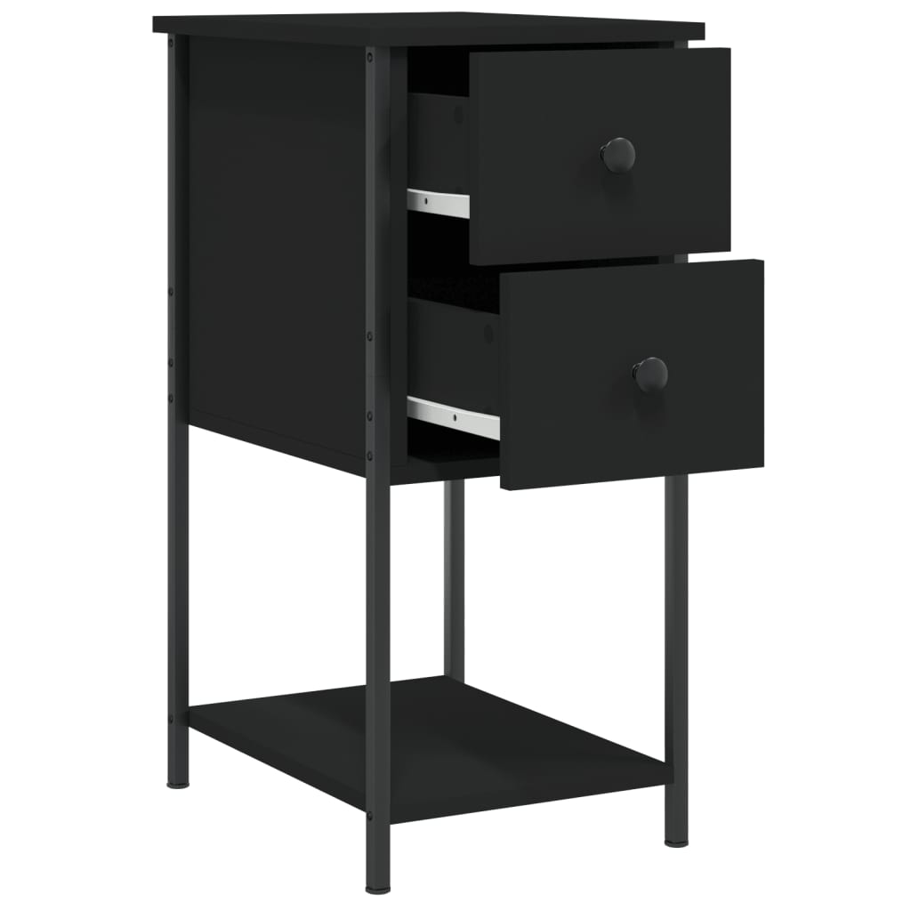 vidaXL Noptieră, negru, 32x42x70 cm, lemn compozit