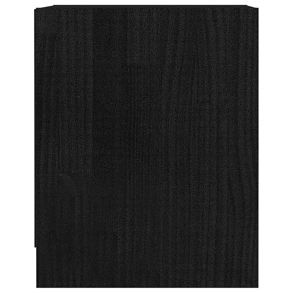 vidaXL Noptieră, negru, 35,5x33,5x41,5 cm, lemn masiv de pin