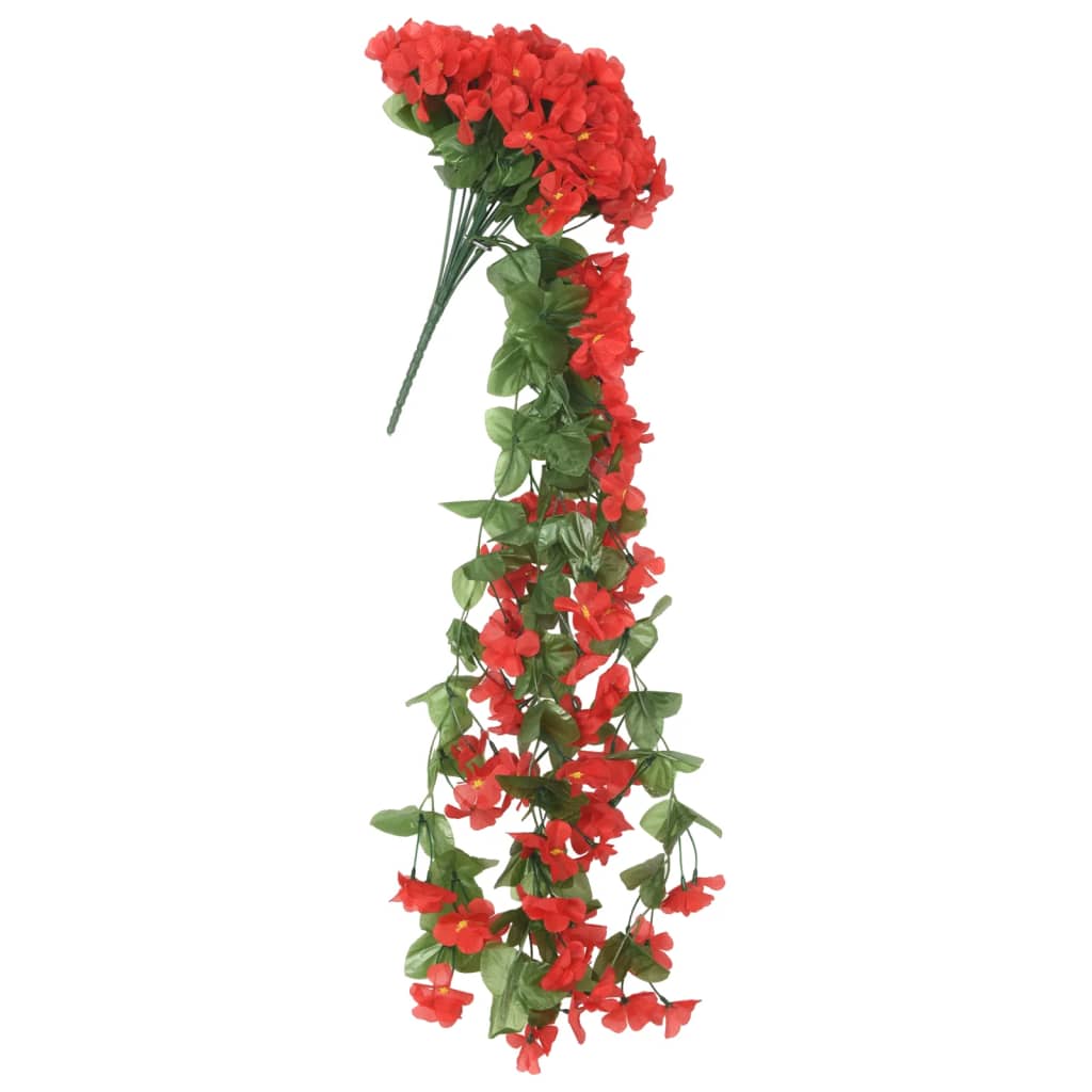 vidaXL Ghirlande de flori artificiale, 3 buc., roșu, 85 cm