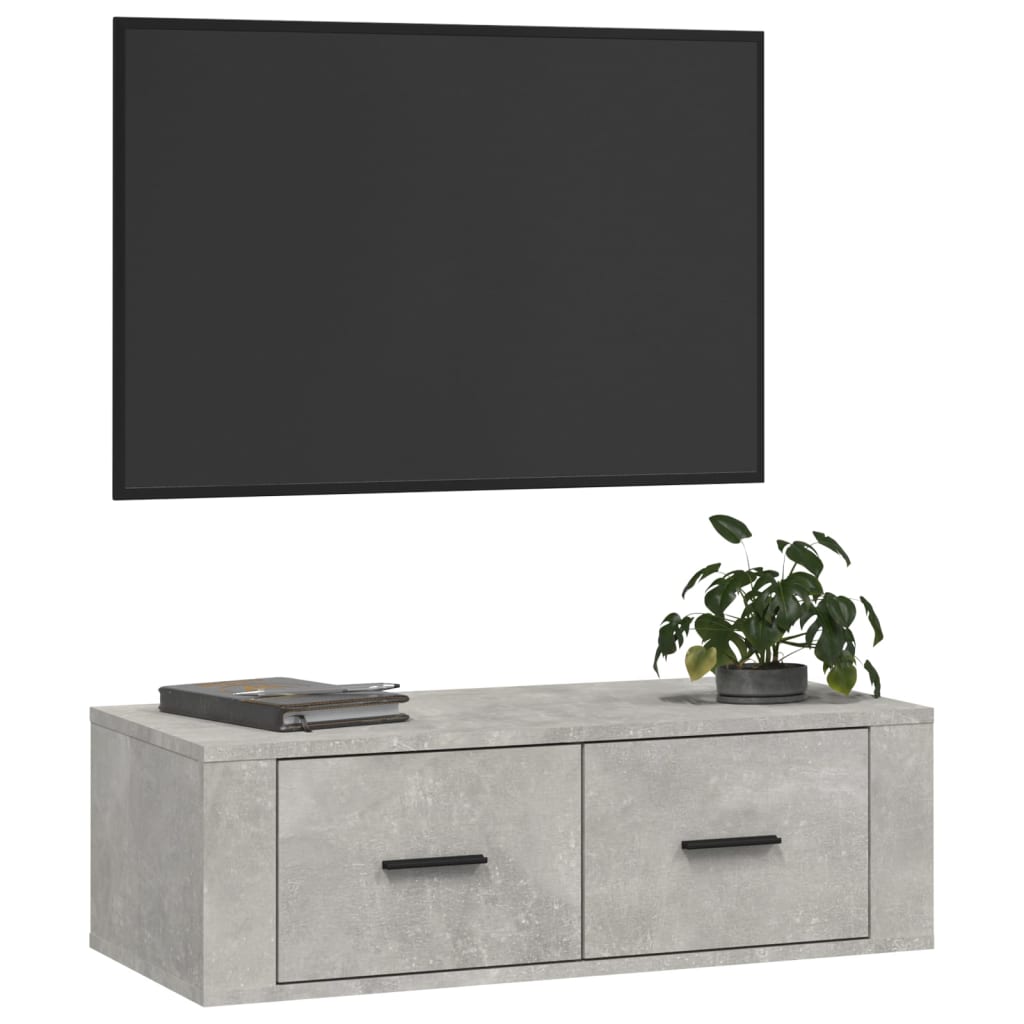 vidaXL Dulap TV suspendat, gri beton, 80x36x25 cm, lemn compozit