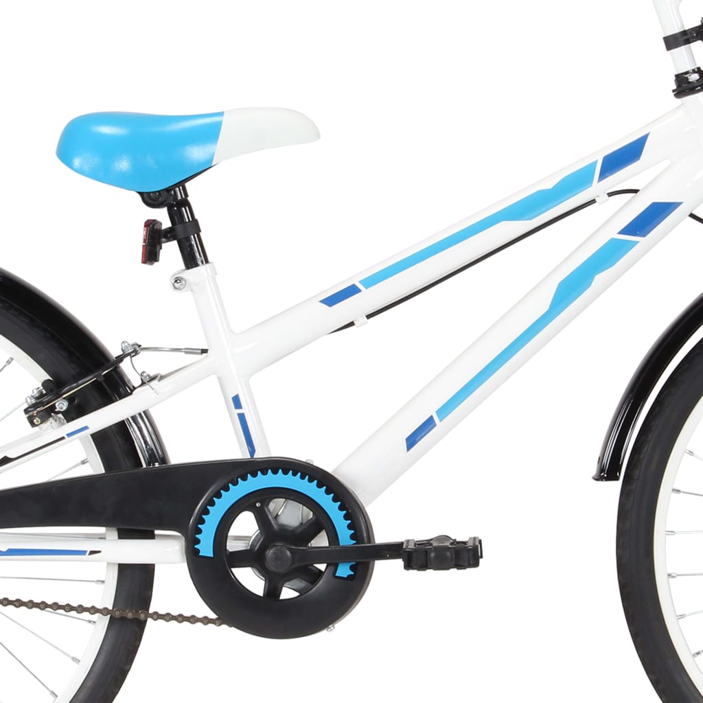 vidaXL Bicicletă pentru copii, albastru și alb, 24 inci