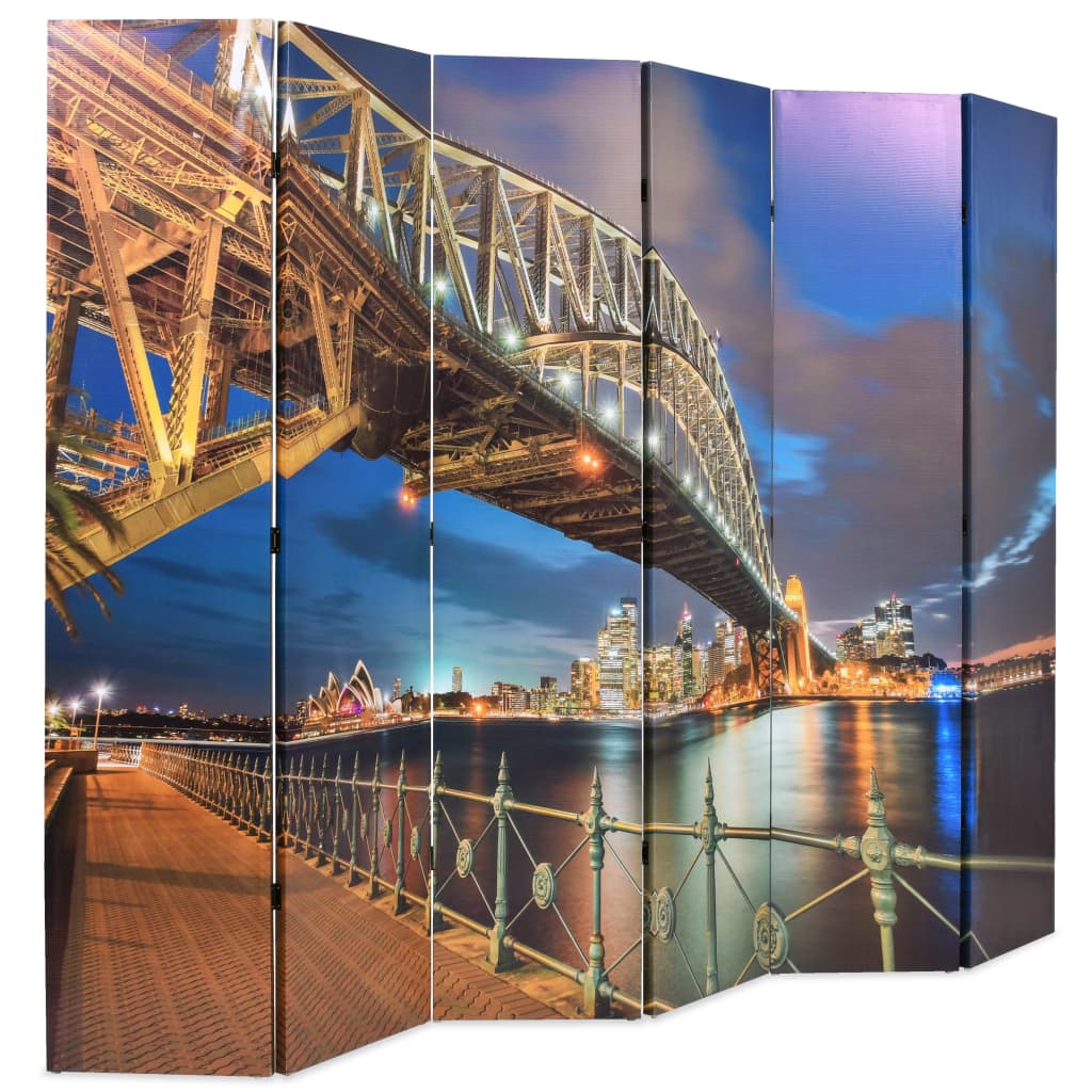 vidaXL Paravan de cameră pliabil, 228 x 170 cm, Sydney Harbour Bridge