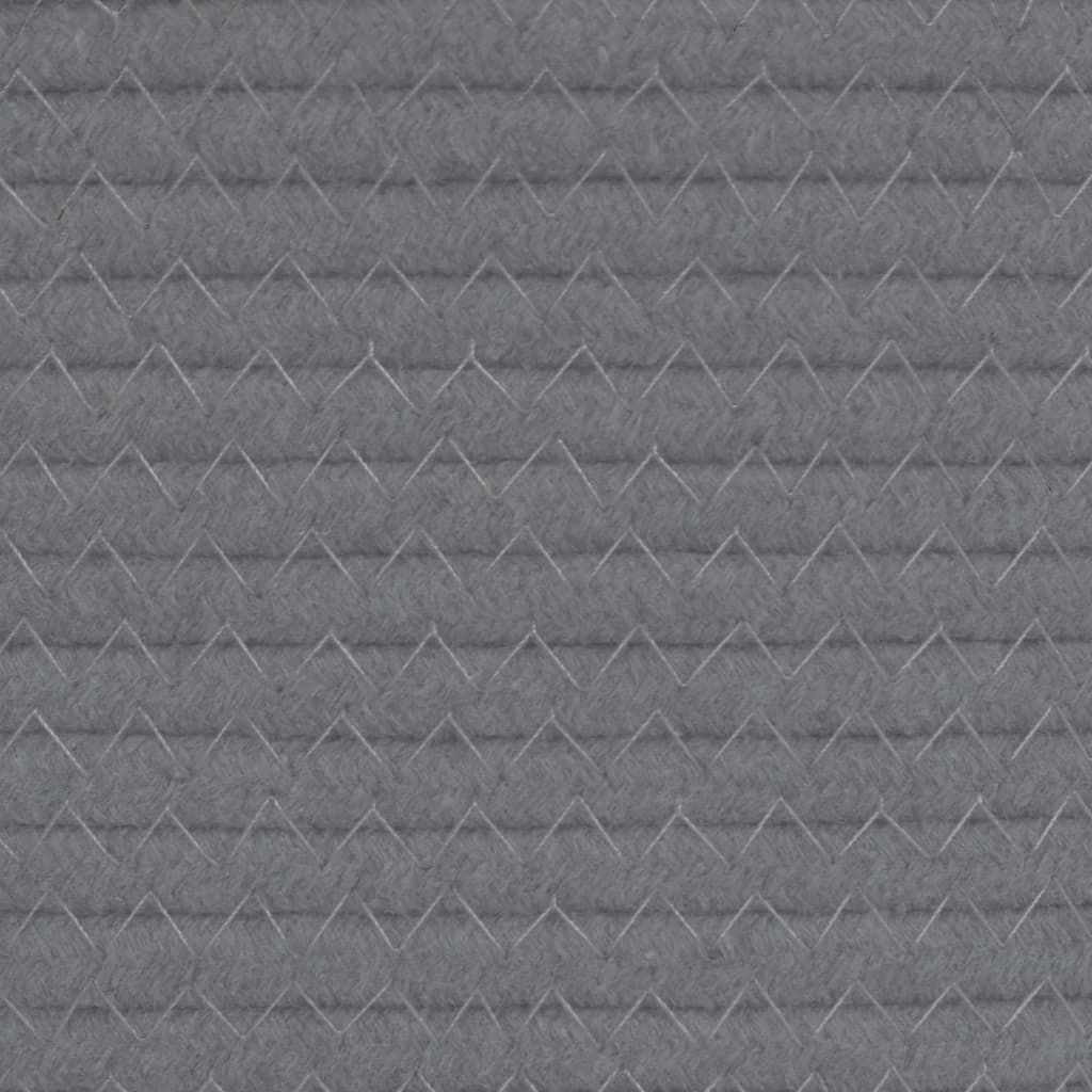 vidaXL Coș de depozitare, gri și alb, Ø40x25 cm, bumbac