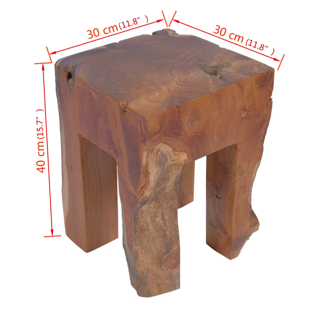 vidaXL Taburet, lemn de tec masiv