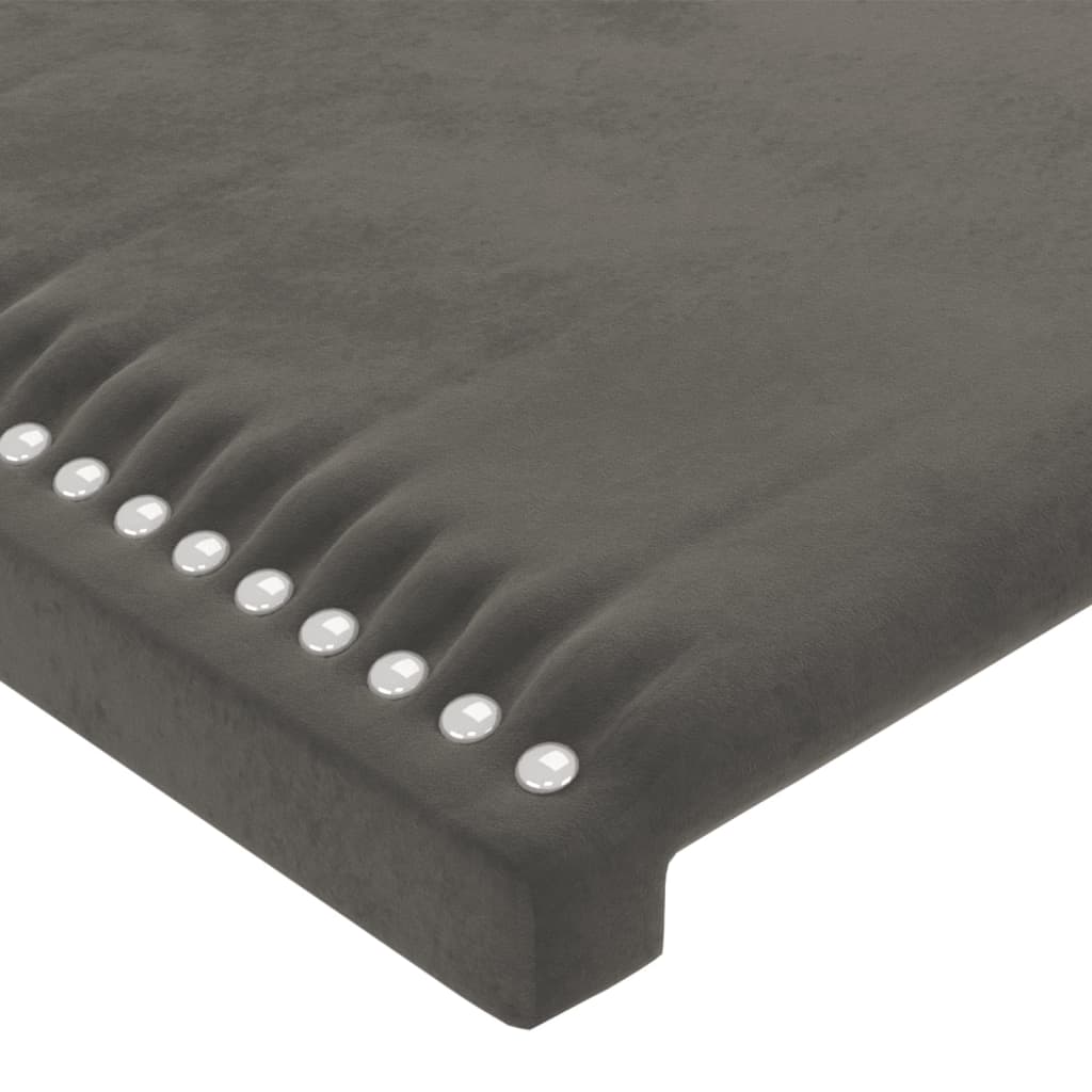 vidaXL Tăblie de pat cu aripioare gri închis 83x16x78/88 cm catifea