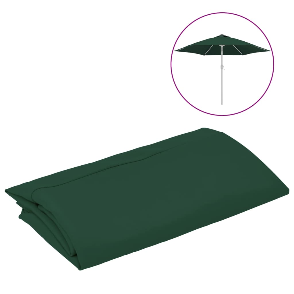 vidaXL Pânză de schimb umbrelă de soare de grădină, verde, 300 cm