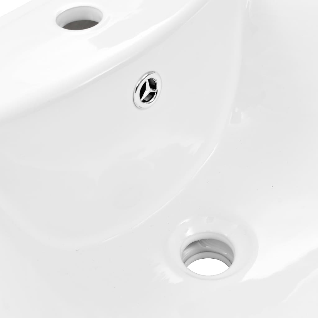 vidaXL Lavoar cu piedestal, alb, 580 x 470 x 200 mm, ceramică