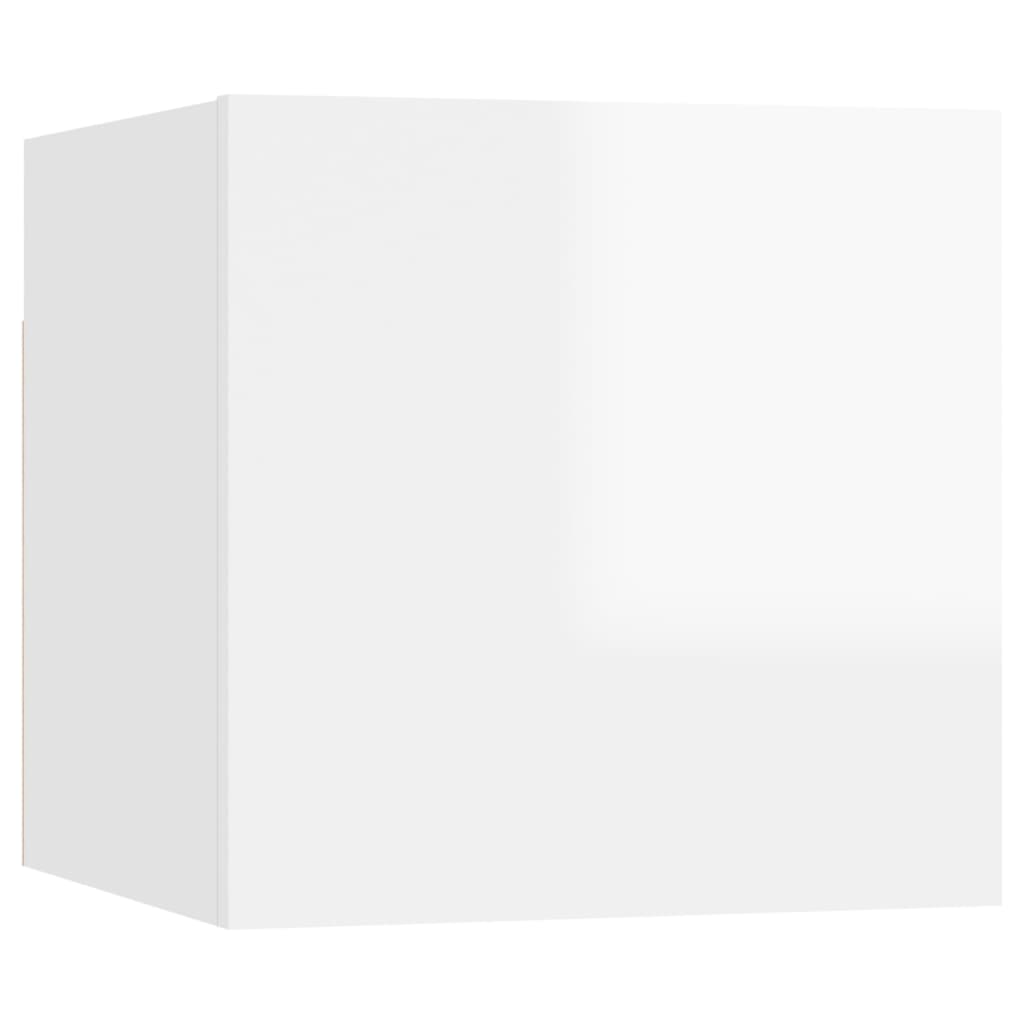 vidaXL Noptieră, alb extralucios, 30,5x30x30 cm, lemn prelucrat
