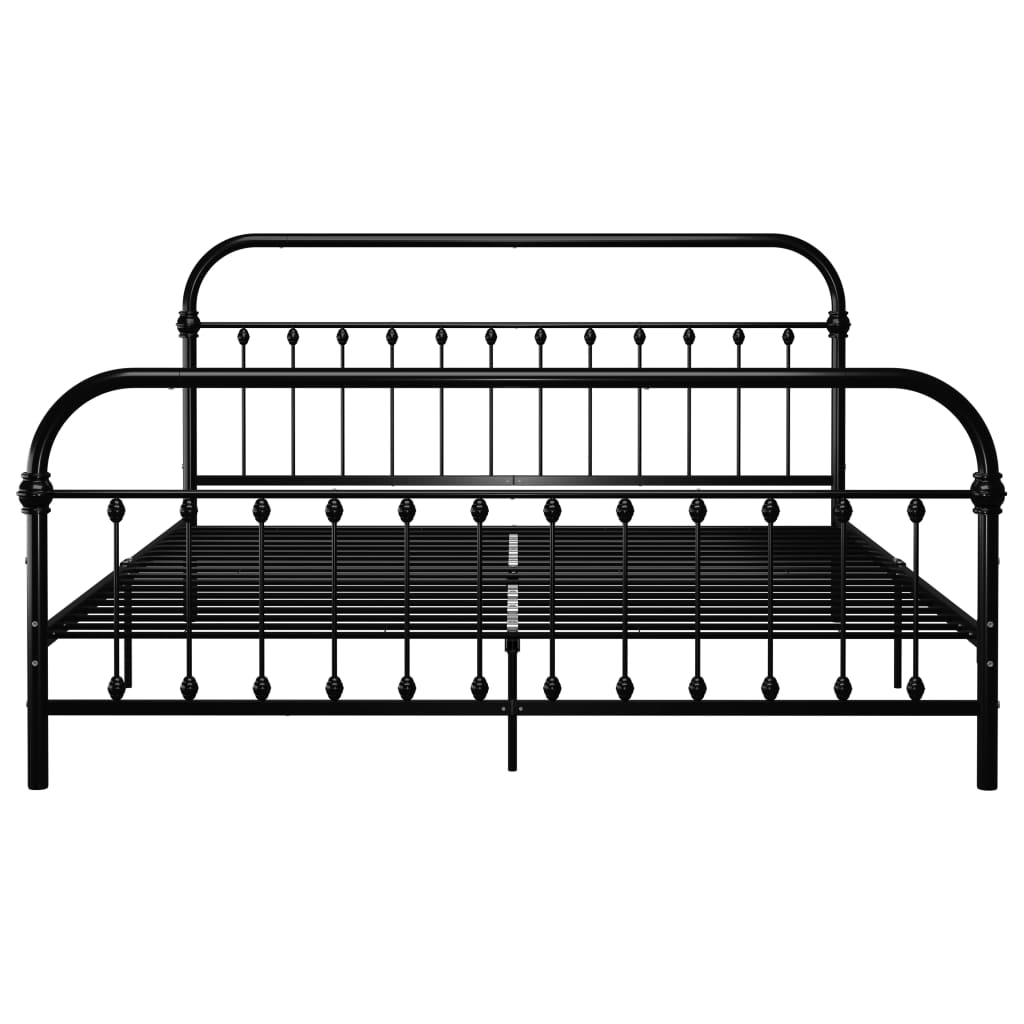 vidaXL Cadru de pat, negru, 180 x 200 cm, metal