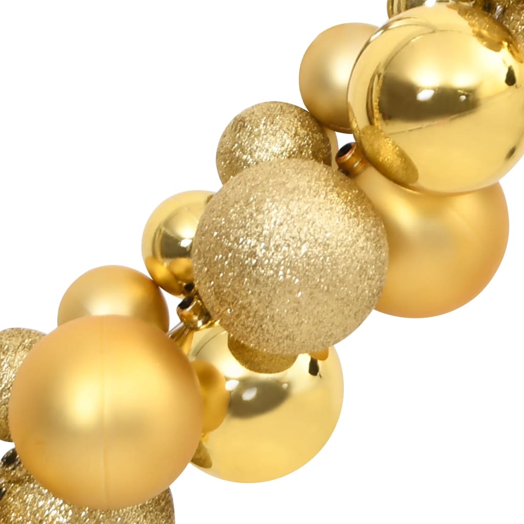 vidaXL Ghirlandă de Crăciun cu globuri, auriu, 175 cm, polistiren
