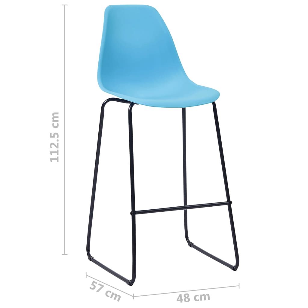 vidaXL Set mobilier de bar, 3 piese, albastru, plastic