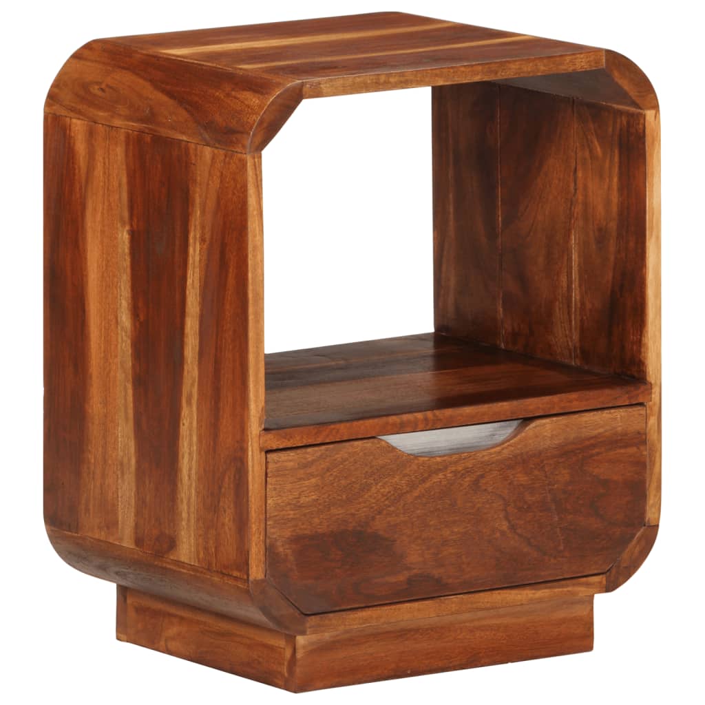 vidaXL Noptieră cu sertar, lemn masiv de sheesham, 40 x 30 x 50 cm