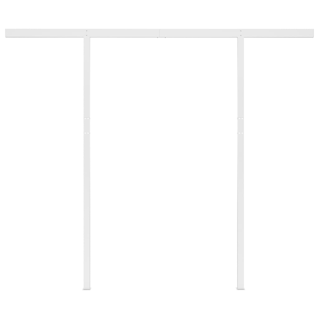 vidaXL Copertină retractabilă manual cu stâlpi, albastru/alb, 3x2,5 m