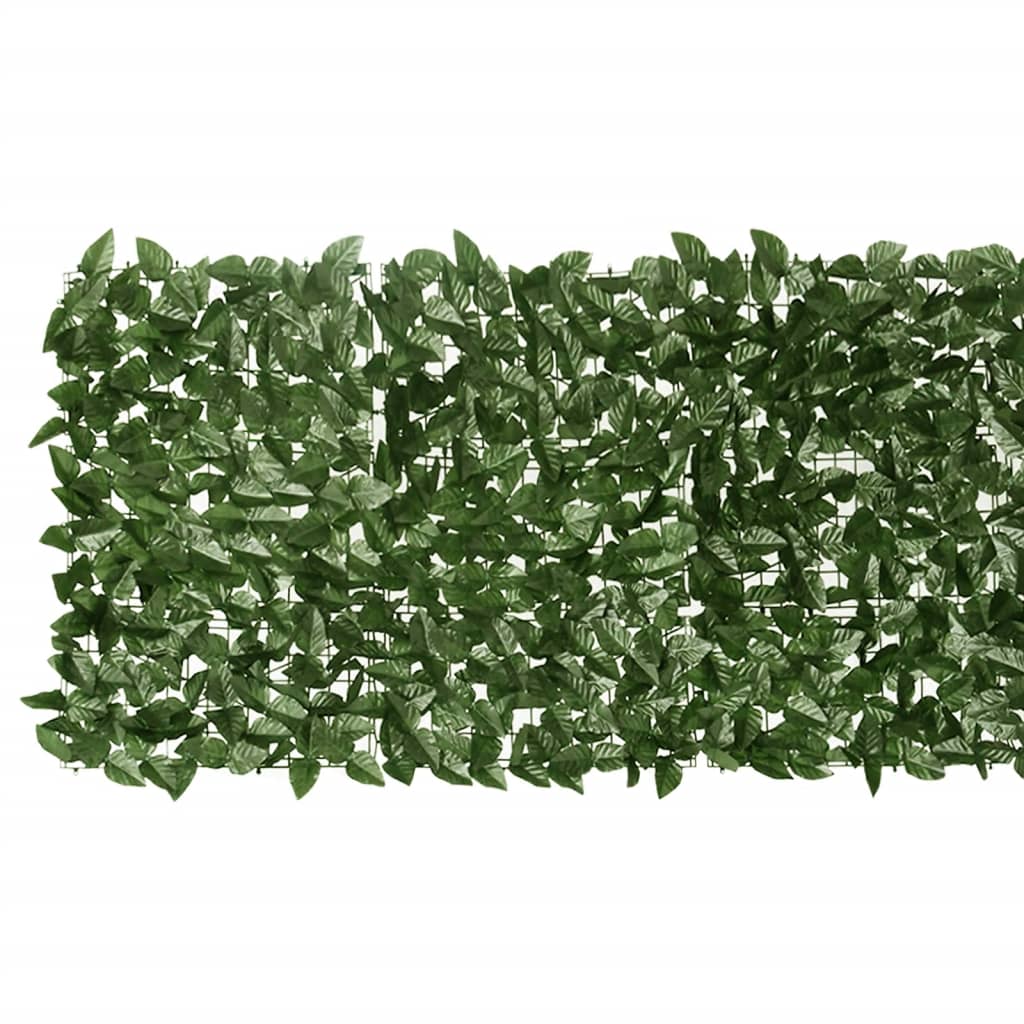vidaXL Paravan de balcon, frunze verde închis, 300x75 cm