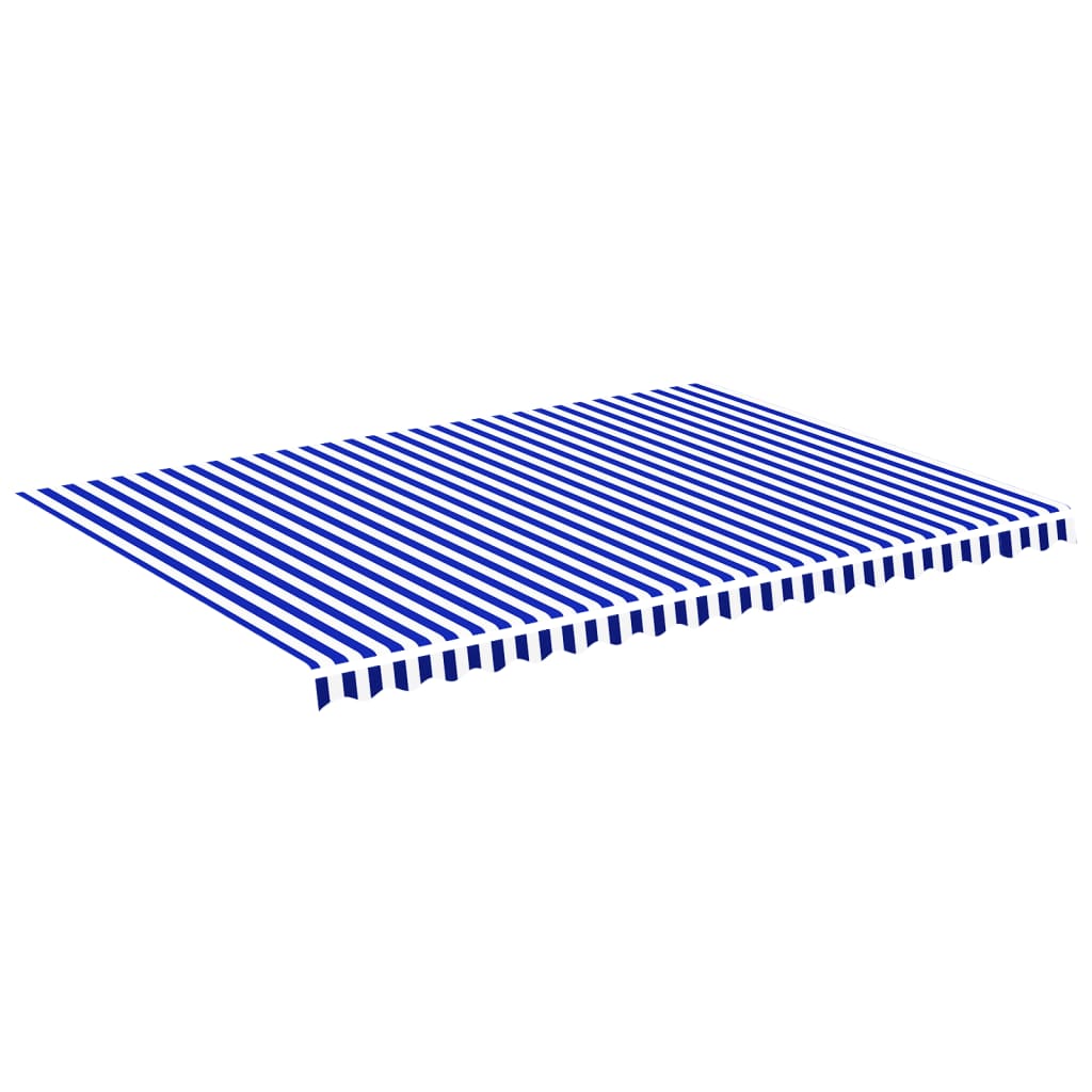 vidaXL Pânză de rezervă copertină, albastru și alb, 5x3,5 m
