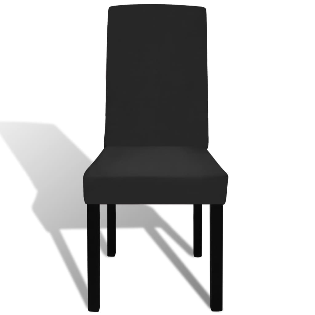 vidaXL Huse de scaun elastice drepte, 6 buc., negru