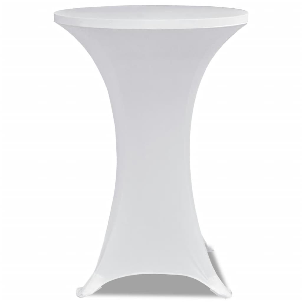 vidaXL Husă de masă cu picior Ø70 cm, 2 buc., alb, elastic