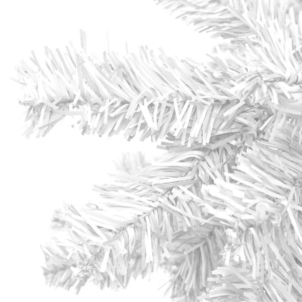 vidaXL Brad de Crăciun pre-iluminat cu set globuri, alb, 240 cm, L