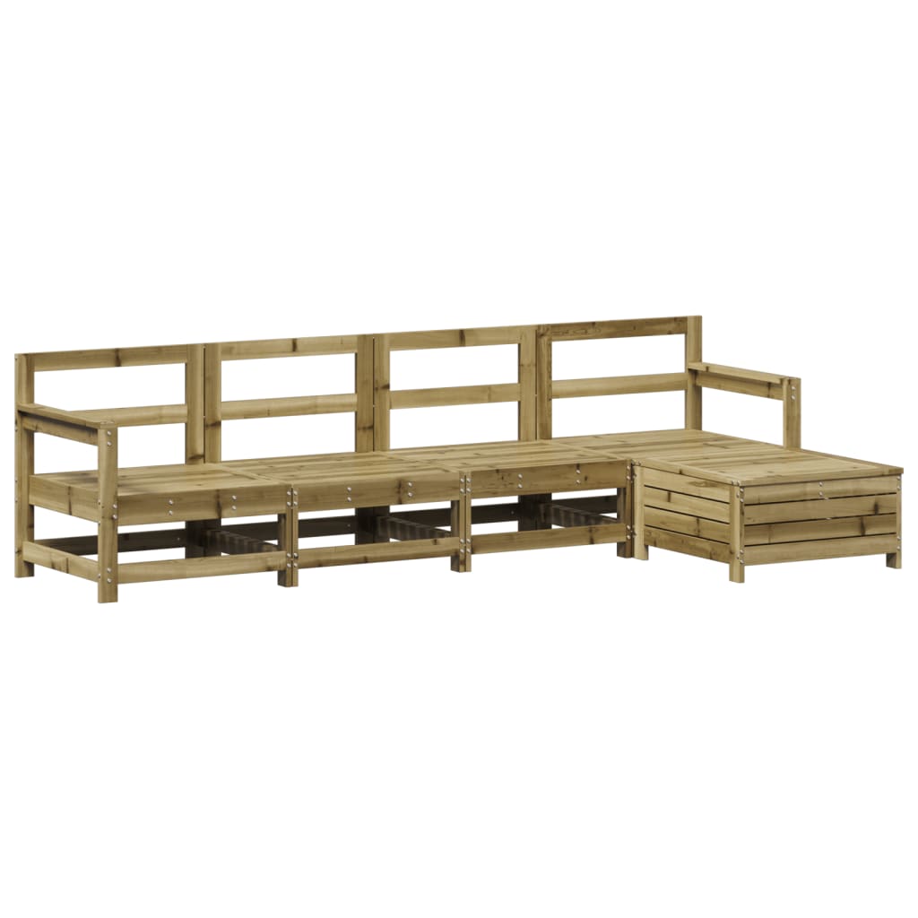 vidaXL Set canapea de grădină, 5 piese, lemn de pin tratat