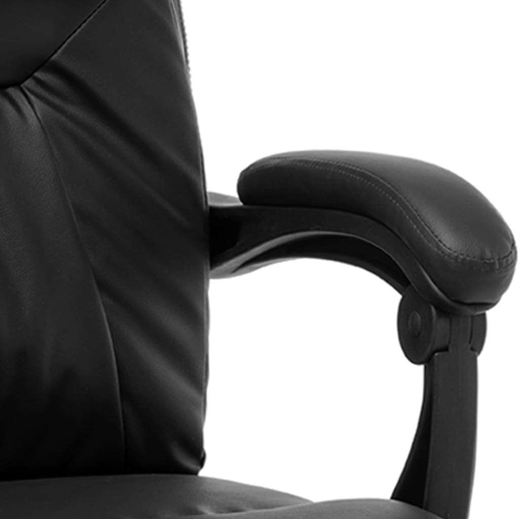 vidaXL Scaun de birou cu masaj, negru, piele ecologică