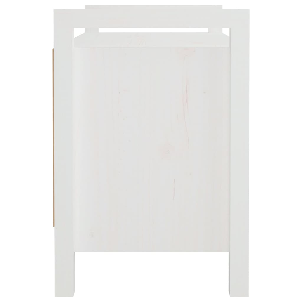 vidaXL Bancă de hol, alb, 80x40x60 cm, lemn masiv pin