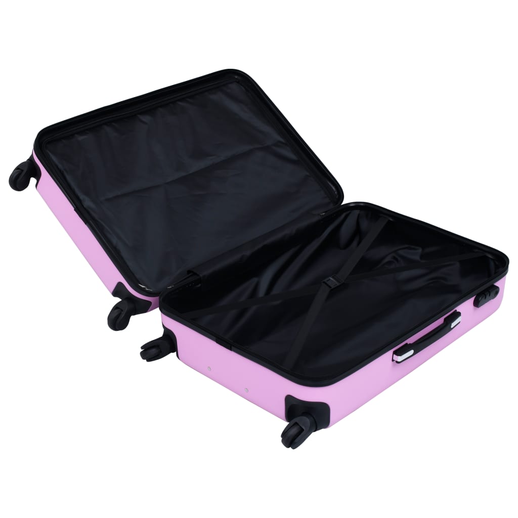 vidaXL Set de valize cu carcasă rigidă, 2 piese, roz, ABS