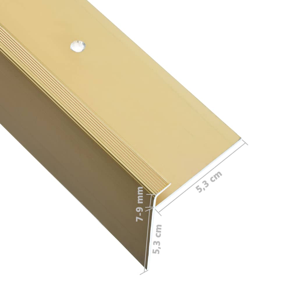 vidaXL Profile trepte în formă de F, 15 buc., auriu, 90 cm, aluminiu