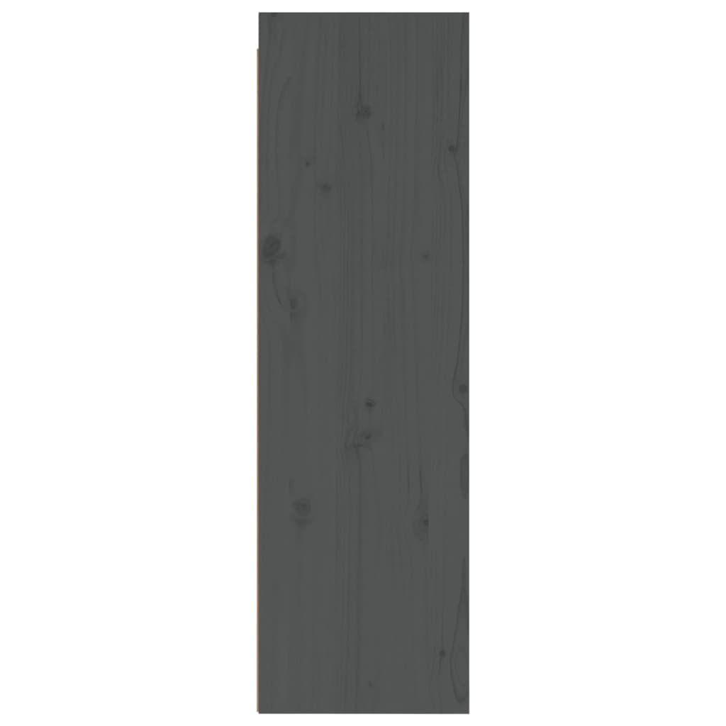 vidaXL Dulapuri de perete, 2 buc., gri, 30x30x100cm, lemn masiv de pin