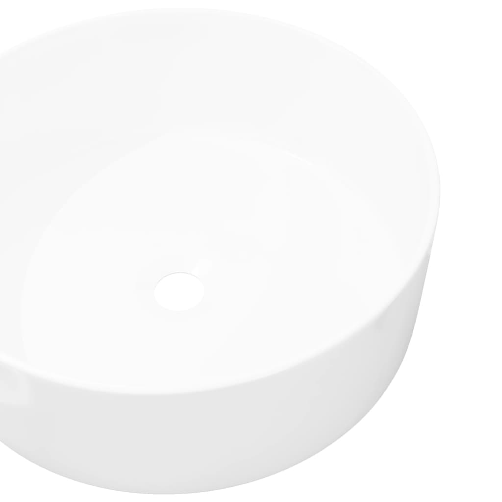 vidaXL Chiuvetă de baie din ceramică, rotundă, 40 x 15 cm, alb