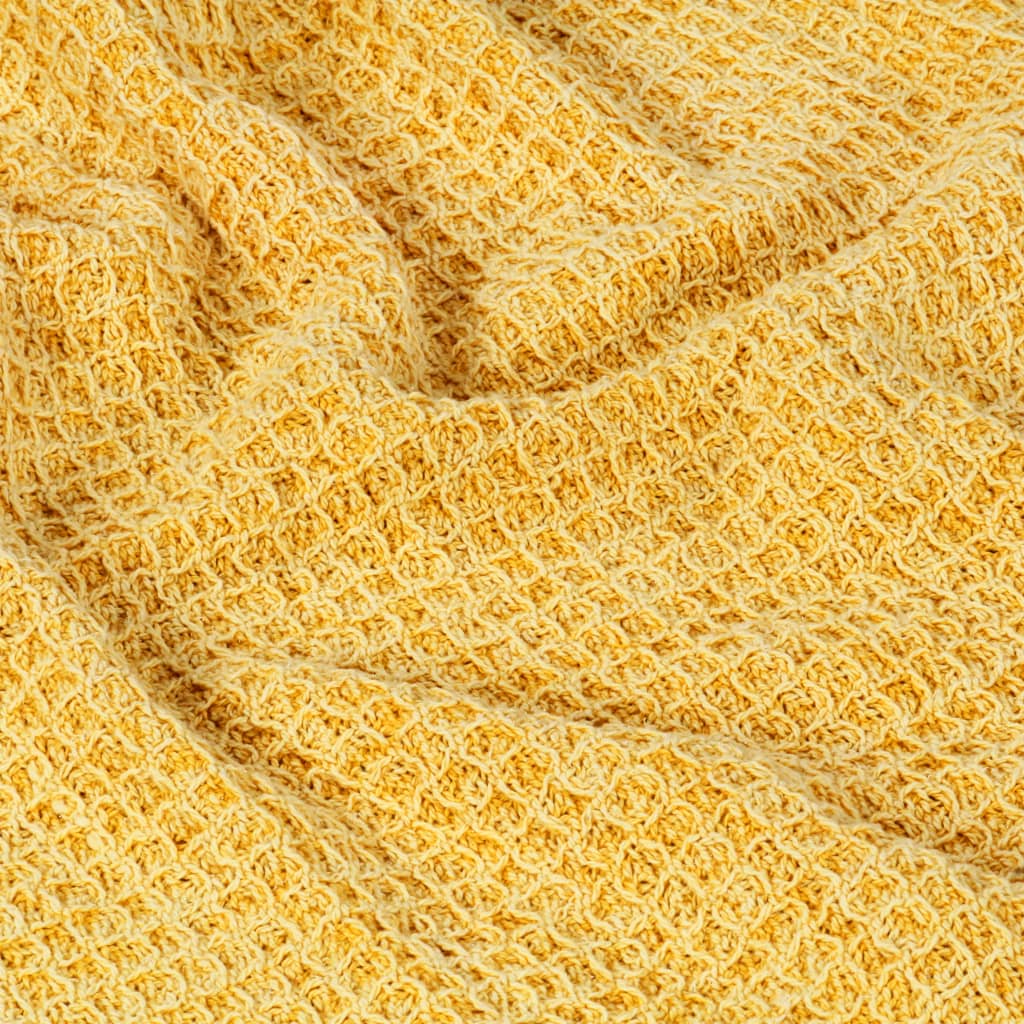 vidaXL Pătură decorativă, galben muștar, 220 x 250 cm, bumbac