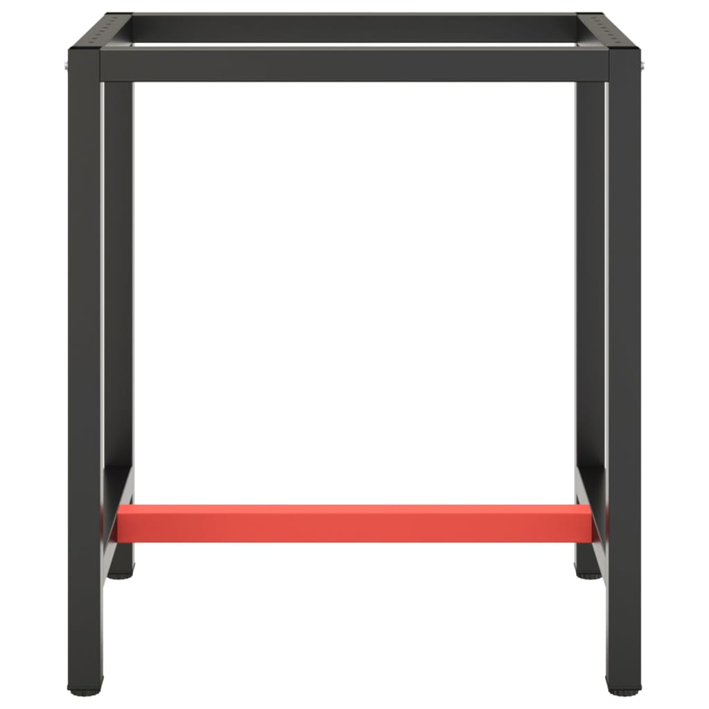 vidaXL Cadru banc de lucru, negru mat/roșu mat, 70x50x79 cm, metal