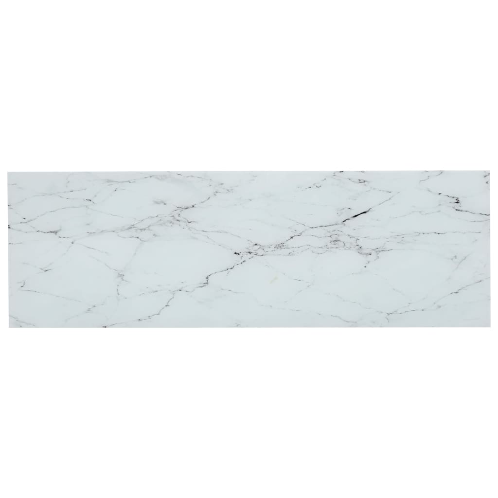 vidaXL Raft, alb marmură/transparent, 100x36x168 cm, sticlă securizată