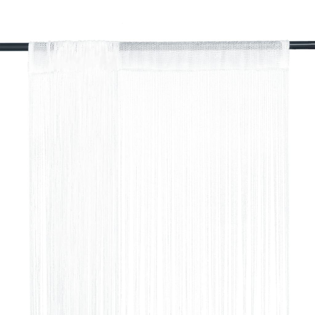 vidaXL Draperii franjuri, 2 buc., 100 x 250 cm, alb