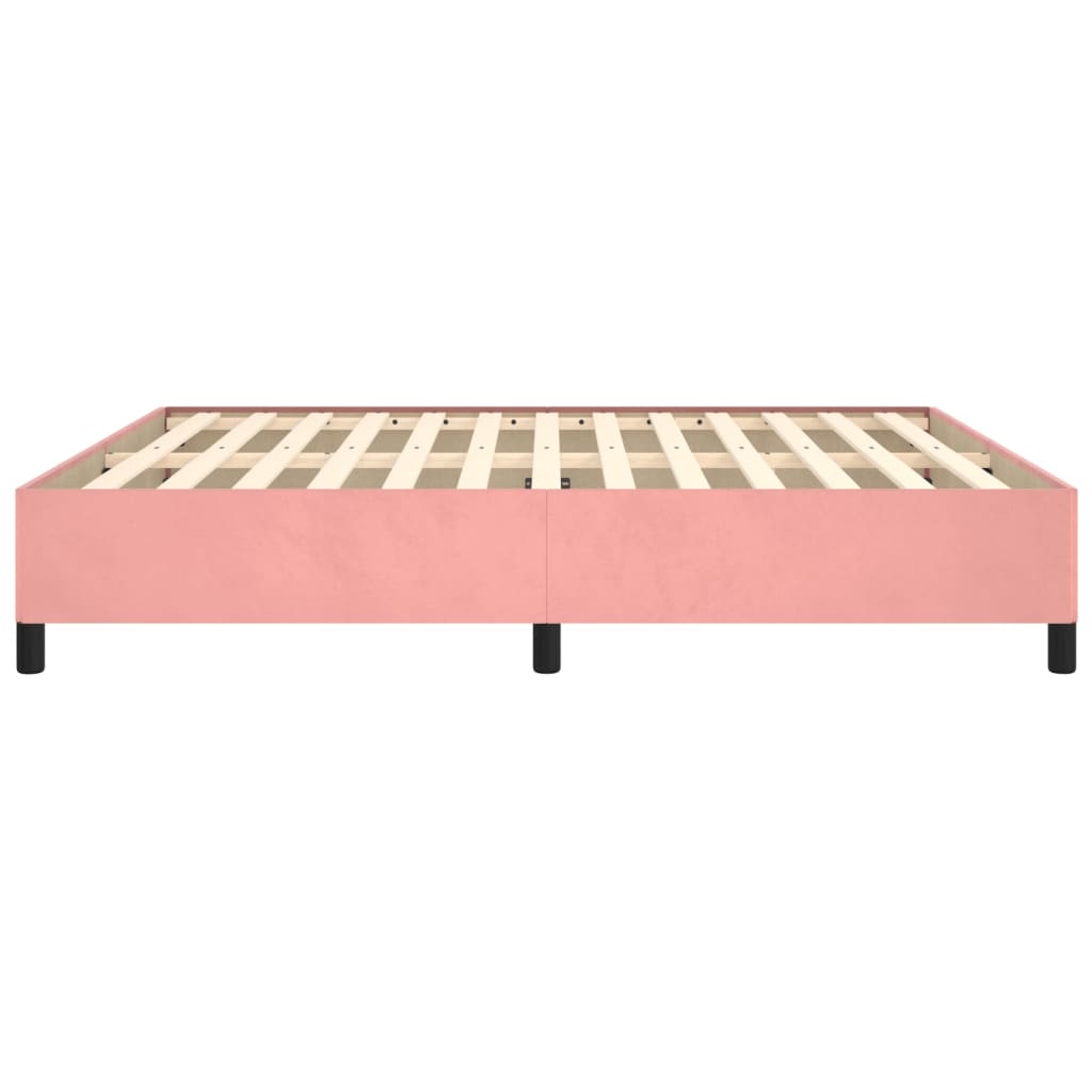 vidaXL Cadru de pat, roz, 160x200 cm, catifea