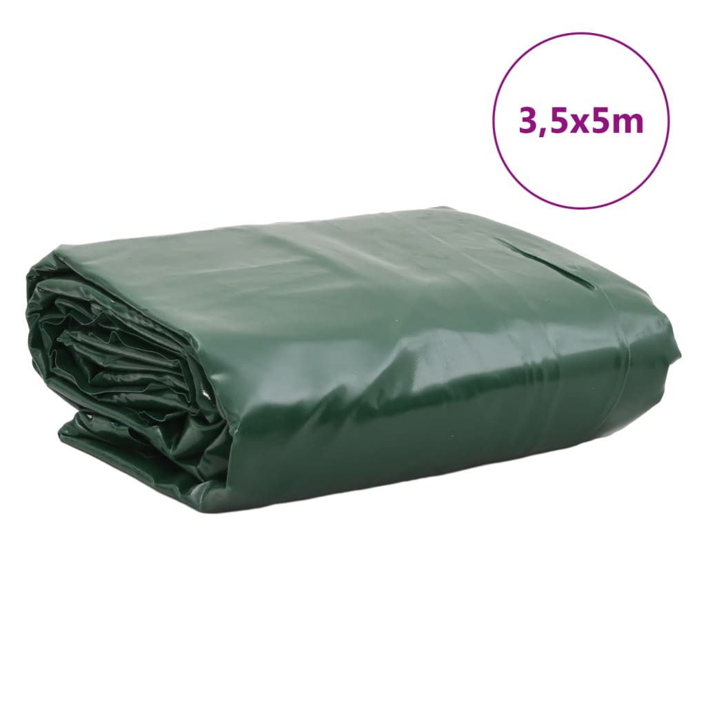 vidaXL Prelată, verde, 3,5x5 m, 650 g/m²