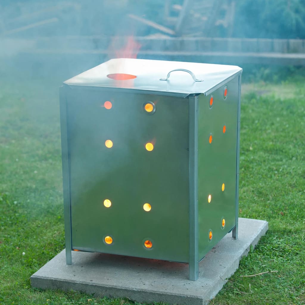 Nature Incinerator de grădină, 46x46x65 cm, oțel galvanizat, pătrat