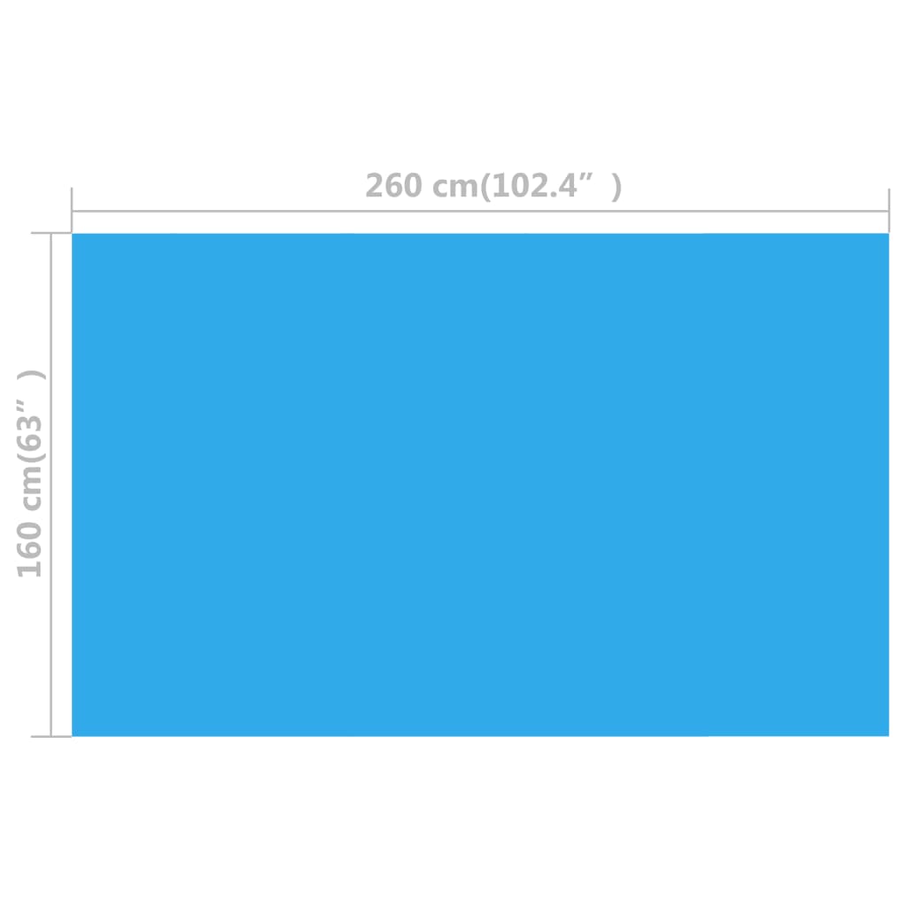 Prelată pentru piscină dreptunghiulară, 260 x 160 cm, PE albastru