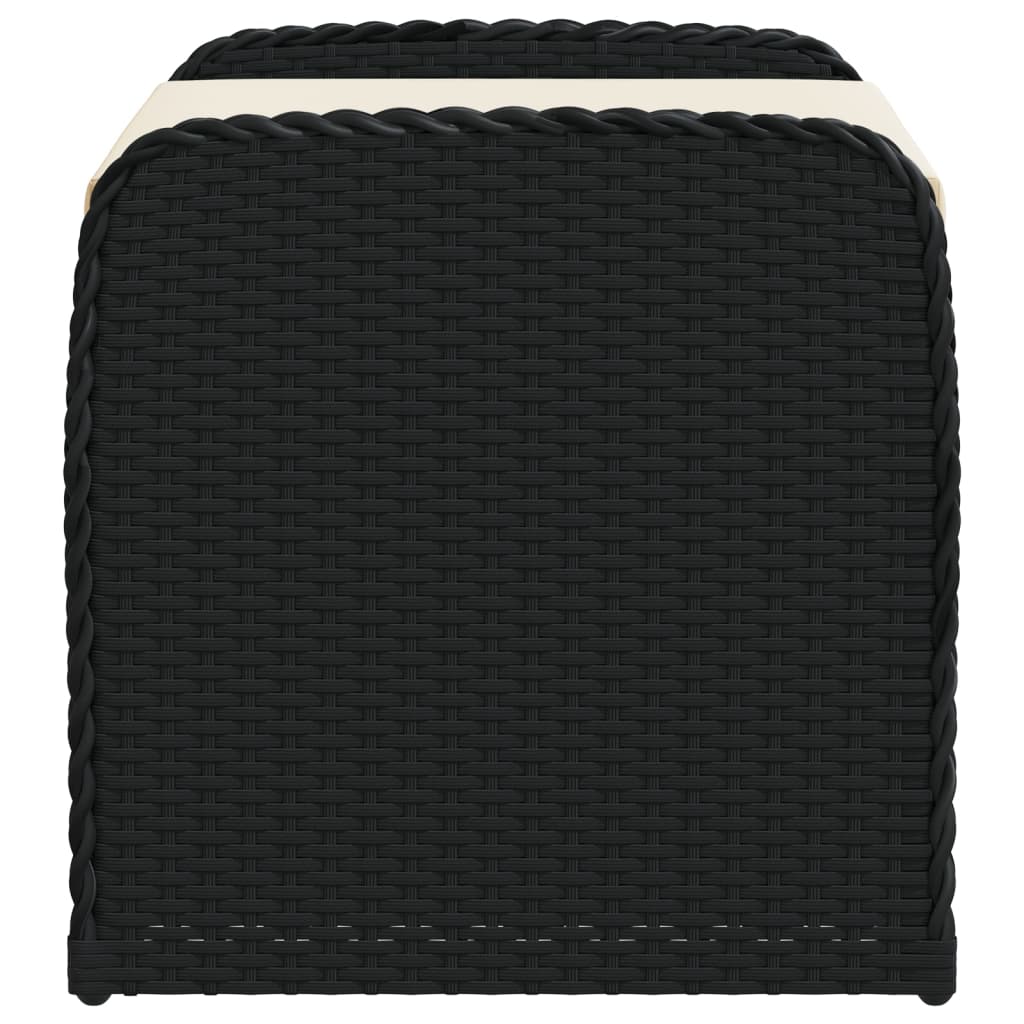 vidaXL Bancă de depozitare cu pernă, negru, 80x51x52 cm, poliratan