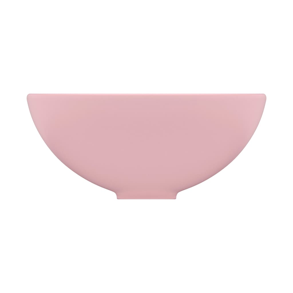 vidaXL Chiuvetă baie lux, roz mat, 32,5x14 cm, ceramică, rotund