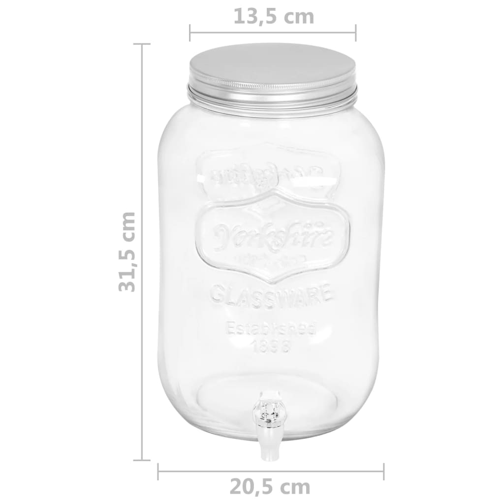 vidaXL Dozator de băuturi, 8050 ml, sticlă